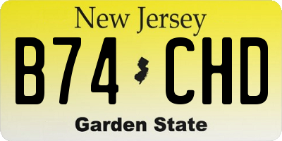 NJ license plate B74CHD