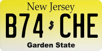 NJ license plate B74CHE