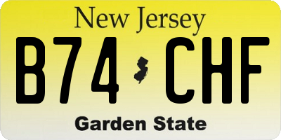 NJ license plate B74CHF