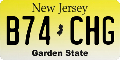 NJ license plate B74CHG