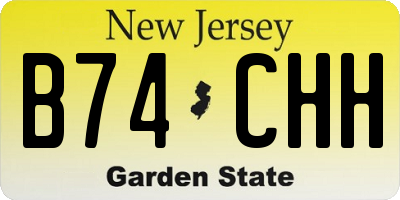 NJ license plate B74CHH