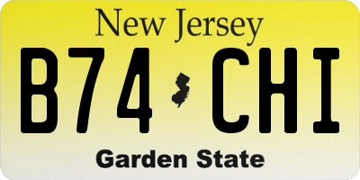 NJ license plate B74CHI