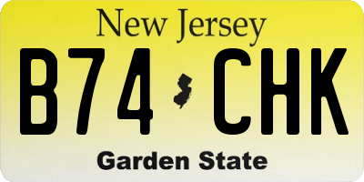 NJ license plate B74CHK