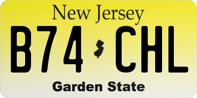 NJ license plate B74CHL