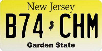 NJ license plate B74CHM