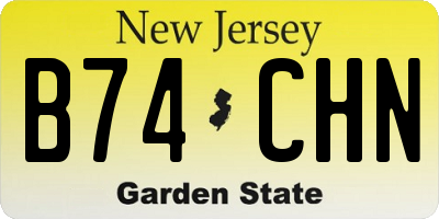 NJ license plate B74CHN