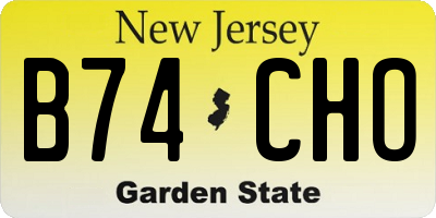 NJ license plate B74CHO