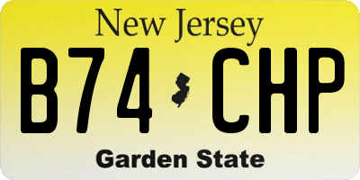 NJ license plate B74CHP