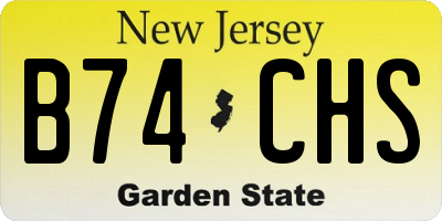 NJ license plate B74CHS