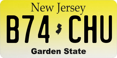 NJ license plate B74CHU