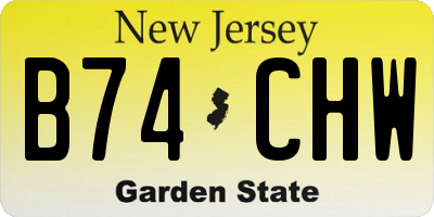 NJ license plate B74CHW