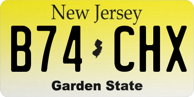 NJ license plate B74CHX