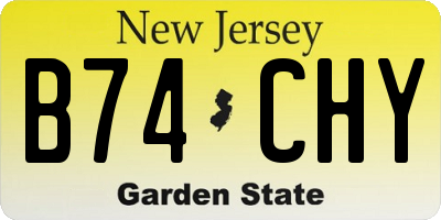 NJ license plate B74CHY
