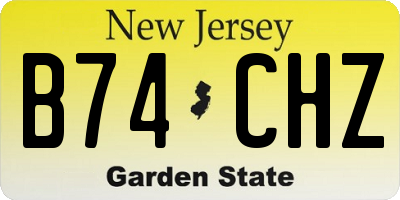 NJ license plate B74CHZ