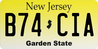 NJ license plate B74CIA