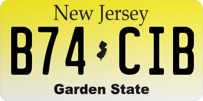 NJ license plate B74CIB