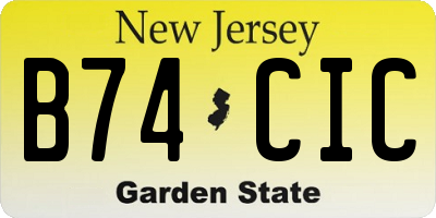 NJ license plate B74CIC