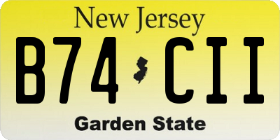 NJ license plate B74CII