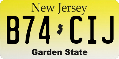 NJ license plate B74CIJ