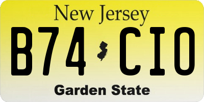 NJ license plate B74CIO