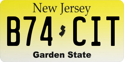 NJ license plate B74CIT