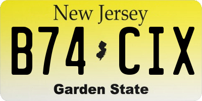 NJ license plate B74CIX