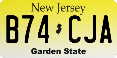 NJ license plate B74CJA