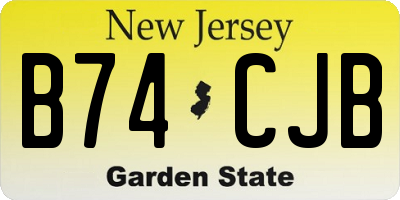 NJ license plate B74CJB
