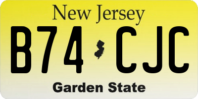 NJ license plate B74CJC