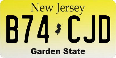 NJ license plate B74CJD