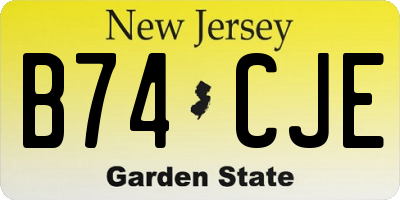 NJ license plate B74CJE