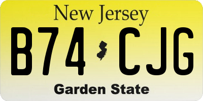 NJ license plate B74CJG