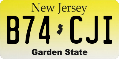 NJ license plate B74CJI