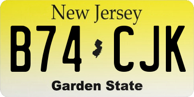 NJ license plate B74CJK