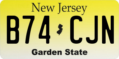NJ license plate B74CJN