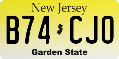 NJ license plate B74CJO
