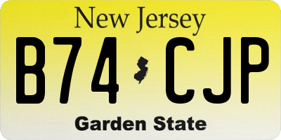 NJ license plate B74CJP
