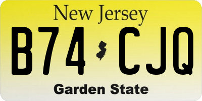 NJ license plate B74CJQ