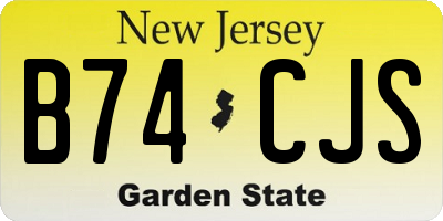 NJ license plate B74CJS