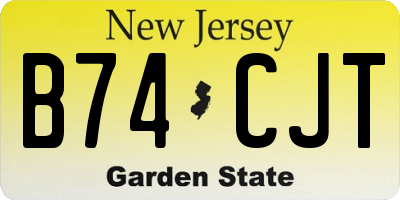 NJ license plate B74CJT