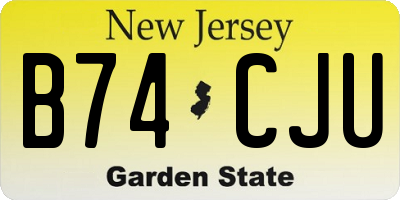 NJ license plate B74CJU