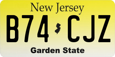 NJ license plate B74CJZ