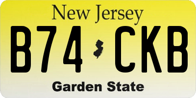 NJ license plate B74CKB