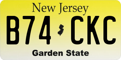 NJ license plate B74CKC