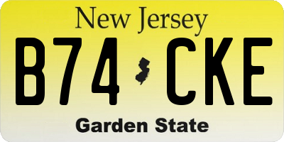 NJ license plate B74CKE