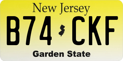 NJ license plate B74CKF