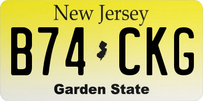 NJ license plate B74CKG