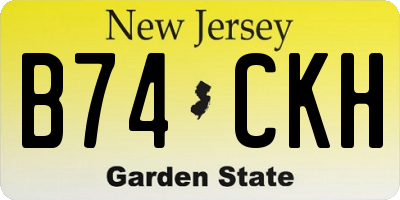 NJ license plate B74CKH