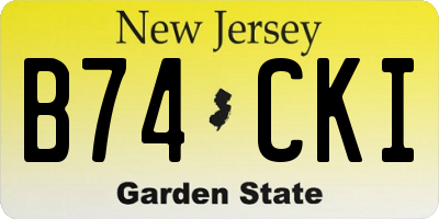 NJ license plate B74CKI