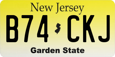 NJ license plate B74CKJ